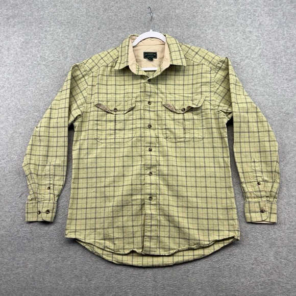 Filson Other - Vintage CC Filson Guide Shirt‎ Men's Medium Yellow Button Plaid Flannel Outdoors